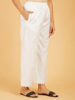 Cyan - Premium Cotton Palazzo With Lace Work