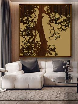 The Art House - Beige Brown Abstract Painting Wall Art