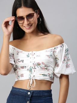 KASSUALLY - White Polyester Top