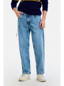 Snitch - Light Blue Washed Baggy Casual Jeans for Men
