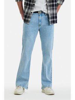 Snitch - Light Blue Washed Bootcut Casual Jeans for Men