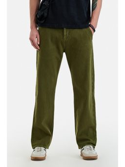 Snitch - Olive Solid Straight Casual Jeans for Men