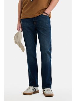Snitch - Dark Blue Washed Straight Casual Jeans for Men