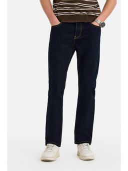 Snitch - Dark Blue Washed Straight Casual Jeans for Men