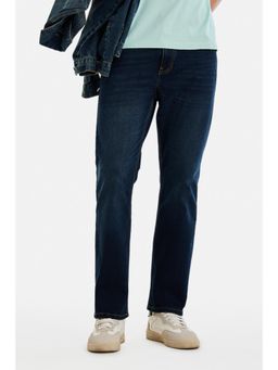 Snitch - Dark Blue Washed Straight Casual Jeans for Men