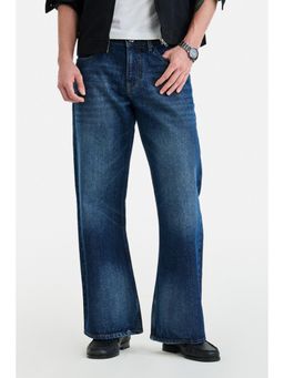 Snitch - Dark Blue Denim Flared Casual Jeans for Men