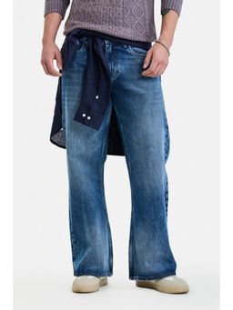 Snitch - Blue Denim Flared Casual Jeans for Men