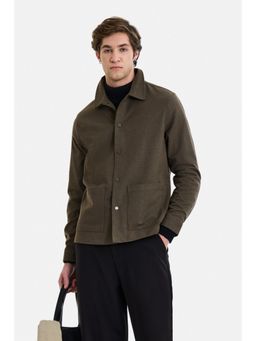 Snitch - Brown Solid Full Sleeves Regular Casual Jacket for Men