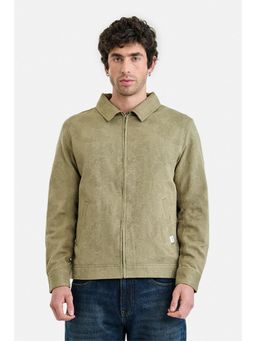 Snitch - Green Embroidered Full Sleeves Regular Casual Jacket for Men