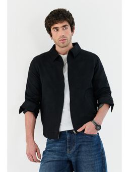 Snitch - Black Embroidered Full Sleeves Regular Casual Jacket for Men