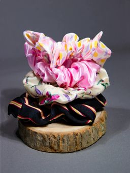 JEWELZ - Women Elastic Scarf Styled Printed Satin Scrunchies