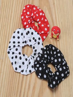 JEWELZ - Women Polka Dot Print Fabric Hair Scrunchies
