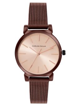 Carlos Philip - Women's Brown Analog Watch (Aurora Series 1707-3) (M)