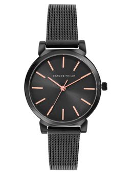 Carlos Philip - Women's Black Analog Watch (Aurora Series 1707-7) (M)