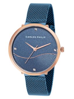 Carlos Philip - Women's Blue Analog Watch (Empress Series Series B01707-1) (M)