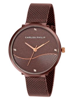 Carlos Philip - Women's Brown Analog Watch (Empress Series Series B01707-4) (M)