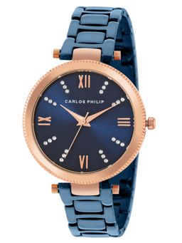 Carlos Philip - Women's Blue Analog Watch (Enchante Series B01707M-2) (M)