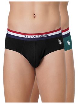 U.S. POLO ASSN. - Mens Solid Cotton Mid Rise Briefs Multi-Color (Pack of 2)