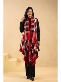 Zamour - Red Checkered Shrug for Women