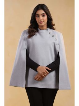 Zamour - Blue Tweed Premium Cape Coat Jacket