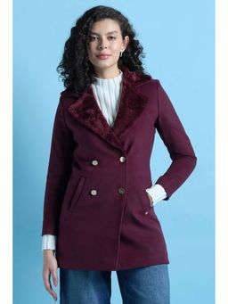 Allen Solly - Women Maroon Solid Casual Blazer