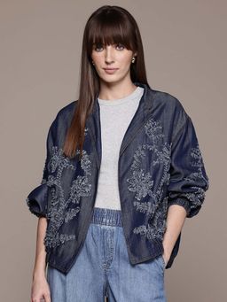 Label Ritu Kumar - Blue Antonia Full Sleeves Jacket