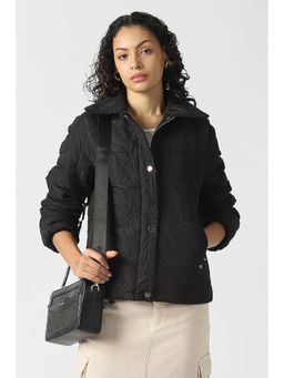 Van Heusen - Women Black Embroidered Casual Jacket