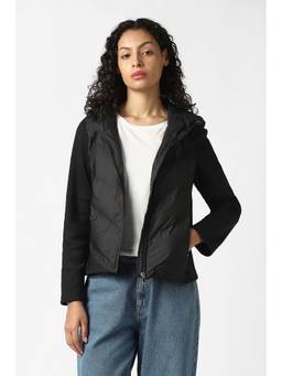 Van Heusen - Women Black Solid Casual Jacket