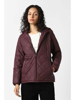 Van Heusen - Women Maroon Solid Casual Jacket