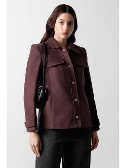 Van Heusen - Women Mauve Solid Casual Jacket