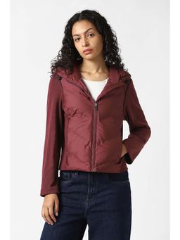 Van Heusen - Women Maroon Solid Casual Jacket