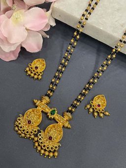Digital Dress Room - Multi-Color Long Mangalsutra with Earrings Set