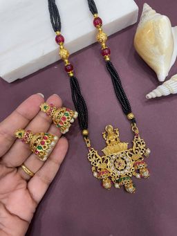 Digital Dress Room - Multi-Color Laxmi Long Mangalsutra with Earrings Set