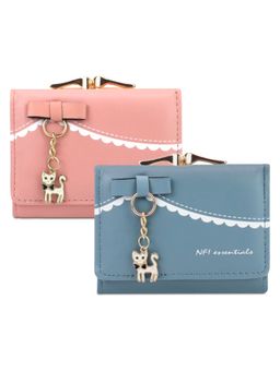 NFI Essentials - Small Multi Fold Wallets With Seprated Pouches For Holding Card (Pack Of 2)