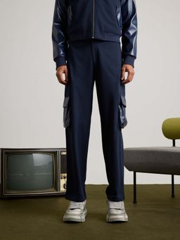 Muvazo - Navy Blue Hybrid Haven Cargo Track Pant
