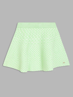 ELLE - Girls Green Printed Regular Fit Skirt