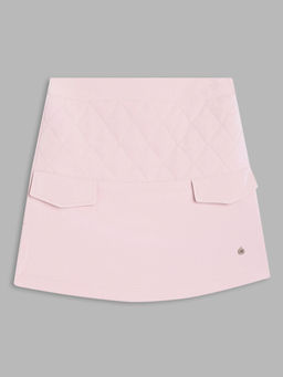 ELLE - Kids Girls Pink Solid Regular Fit Skirt