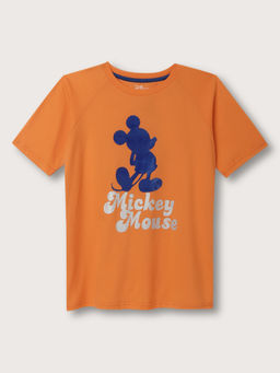 Blue Giraffe - Boys Orange Printed Round Neck T-Shirt