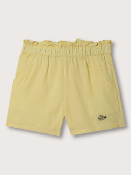 ELLE - Kids Girls Lemon Yellow Solid Regular Fit Shorts