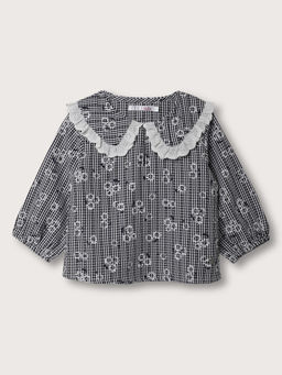 ELLE - Kids Girls Black Printed Round Neck Top