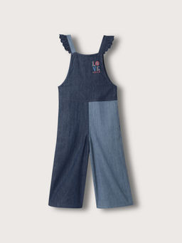 ELLE - Kids Girls Blue Solid Square Neck Jumpsuit