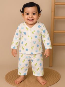 Nuego - Infants Unisex Turtle Print Pure Organic Cotton Jabla and Pyjama