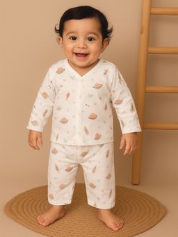 Nuego - Infants Unisex Space Print Pure Organic Cotton Jabla and Pyjama