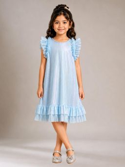 Lil Drama - Glam Up Girls Party Sky Blue Dress