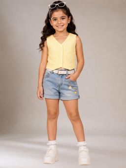 Lil Drama - Citrus Crush Girls Yellow Cotton Top