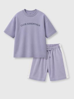 Napchief - Unisex Chill Club Essentials Chill Lilac Short with T-shirt