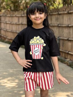Napchief - Girls Movie Night Popcorn Short with T-shirt