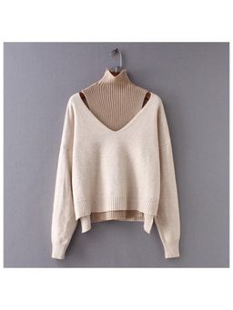 MISS MOSA BY AKANKSHA - Beige Selestia Statement Pullover Sweater