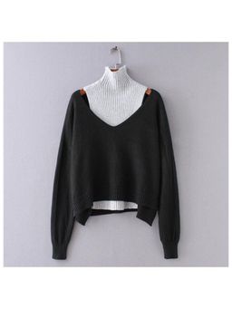 MISS MOSA BY AKANKSHA - Black Selestia Statement Pullover Sweater