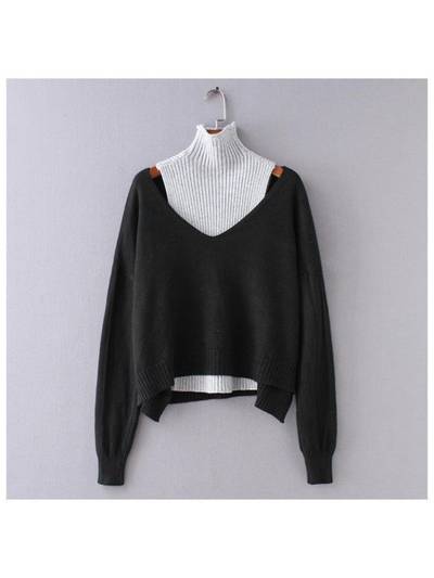 Black Selestia Statement Pullover Sweater